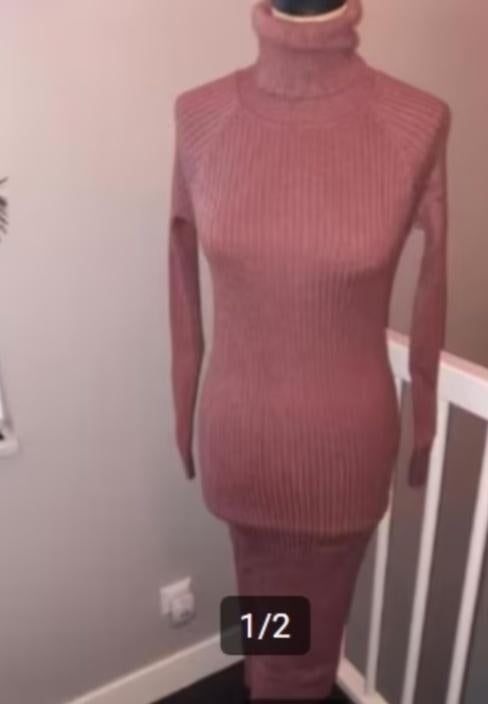 Prachtige oudroze jurk met koll in april 1986 l atelier, In april L atelier, Ophalen of Verzenden, Zo goed als nieuw, Roze