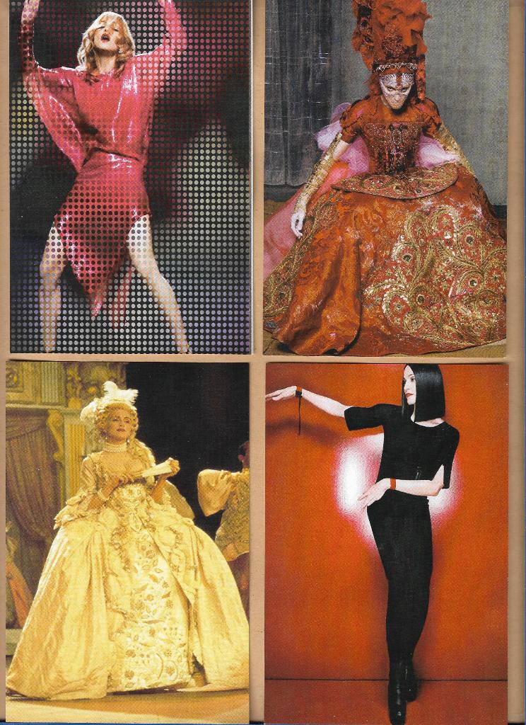 4 stuks  ansichtkaarten met foto model  jurken, Verzenden, 1980 tot heden, Ongelopen, Sterren en Beroemdheden