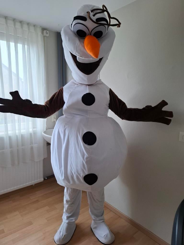 Frozen olaf sneeuwpop pak en jurk prinses Elsa, Ophalen of Verzenden, Overige figuren, Zo goed als nieuw, Kleding of Textiel