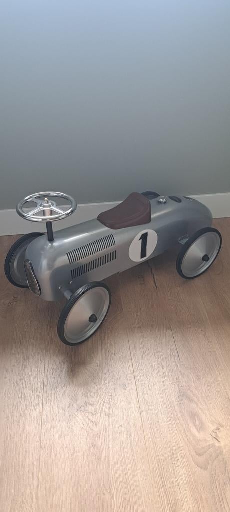 NIEUW Vintage loopauto grijs, Ophalen of Verzenden