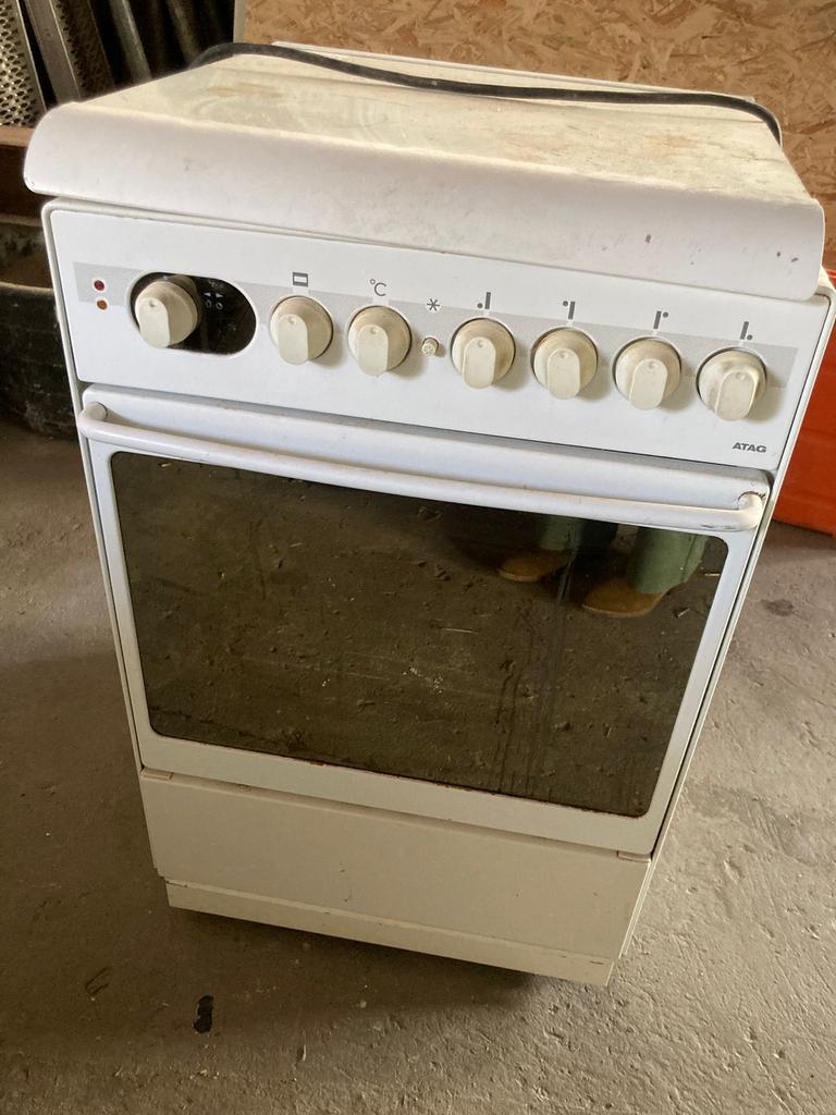 Atag gasfornuis met elektrische oven, Ophalen, Gebruikt, 4 kookzones, Gas