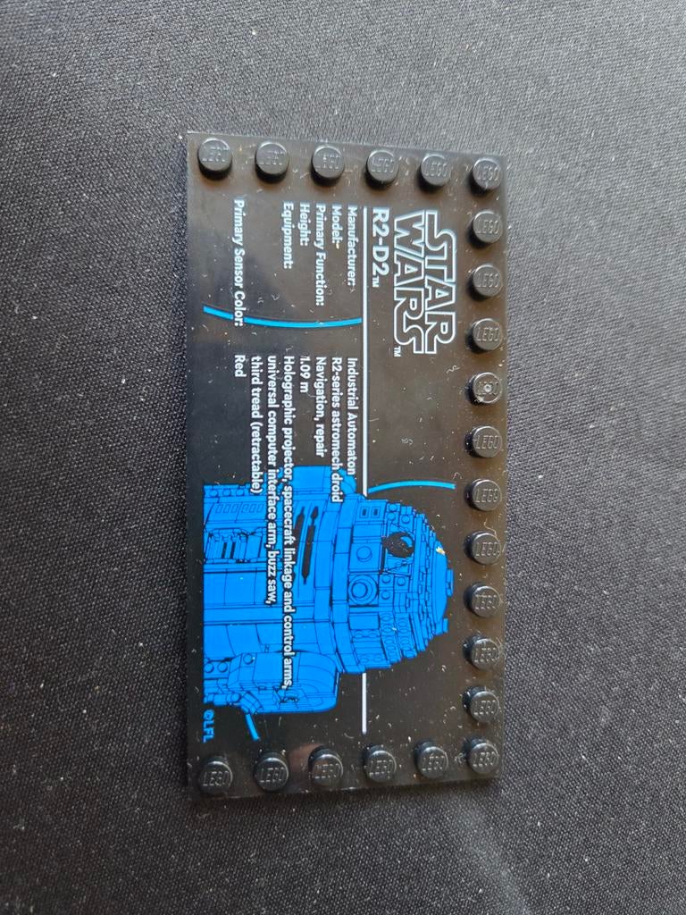 Lego Star Wars R2-D2 Bedrukte Plaat, Ophalen of Verzenden, Zo goed als nieuw, Losse stenen, Lego