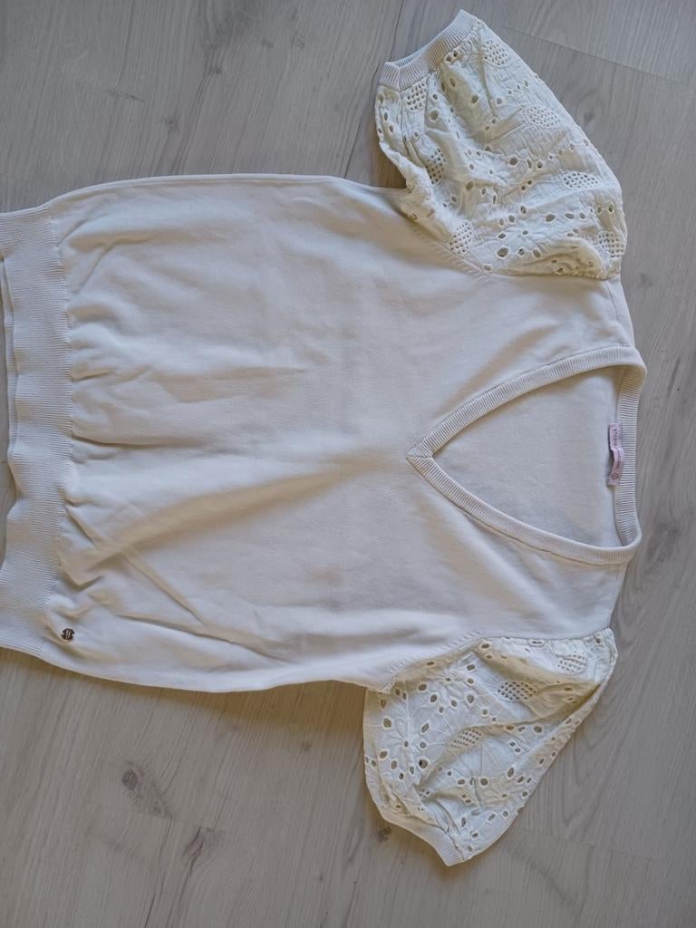 Studio anneloes creme shirt truitje L, Ophalen of Verzenden, Zo goed als nieuw, Beige, Korte mouw