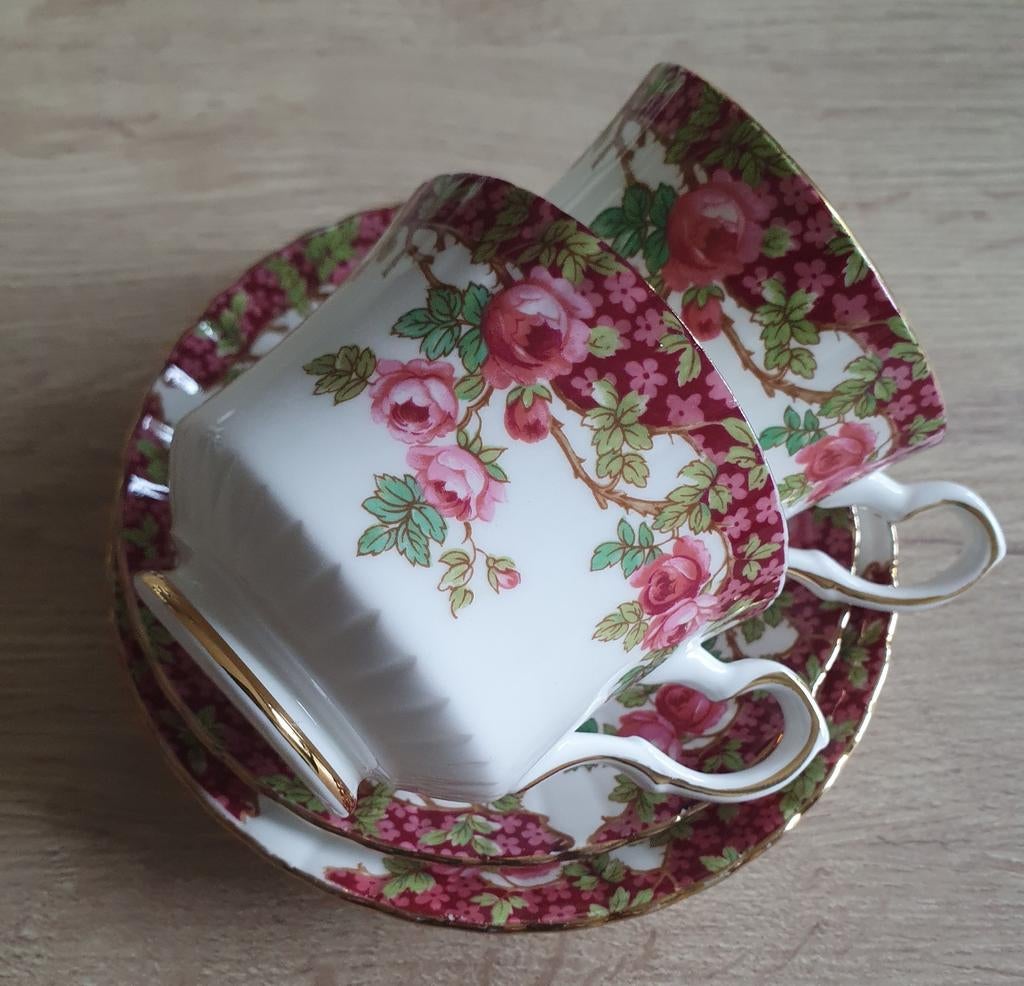 Royal Stafford Olde English Garden kop en schotel, Antiek en Kunst, Antiek | Porselein, Ophalen of Verzenden