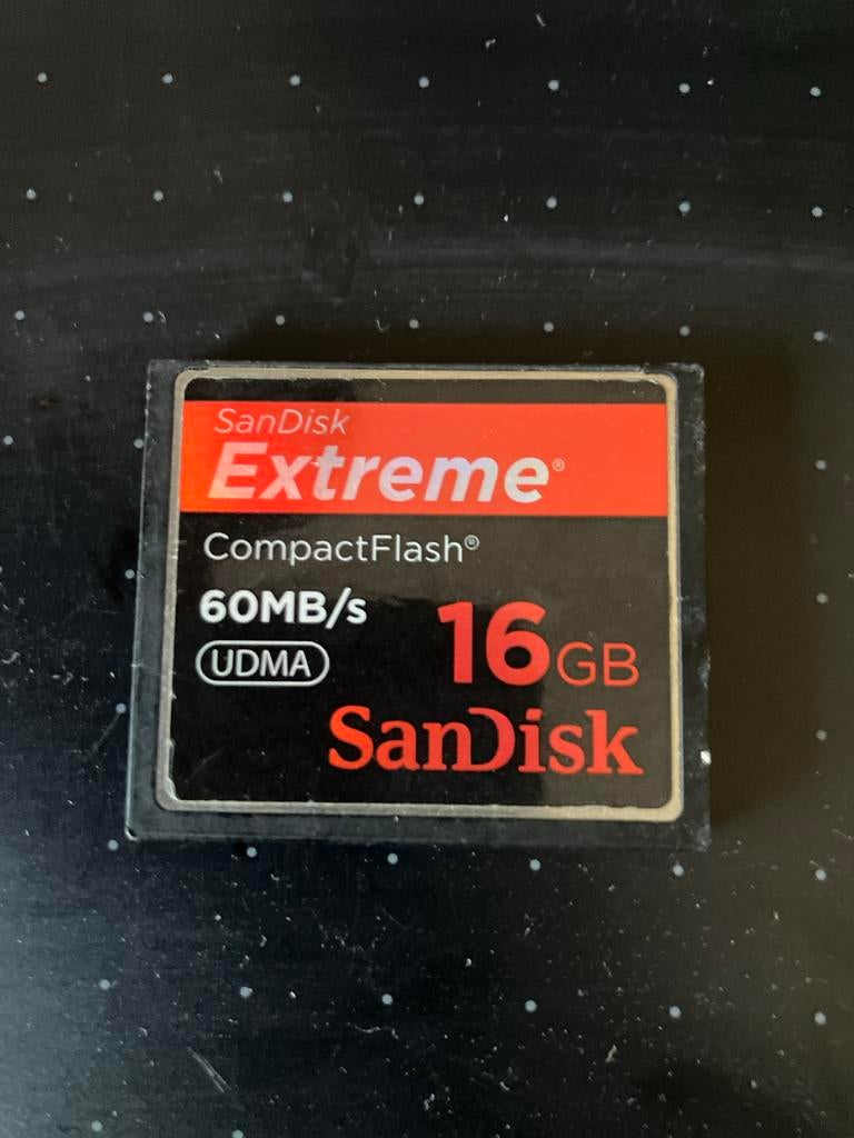 SanDisk Extreme CompactFlash Geheugenkaart 16GB 60MB/s, Audio, Tv en Foto, Fotografie | Geheugenkaarten, Gebruikt, Ophalen of Verzenden