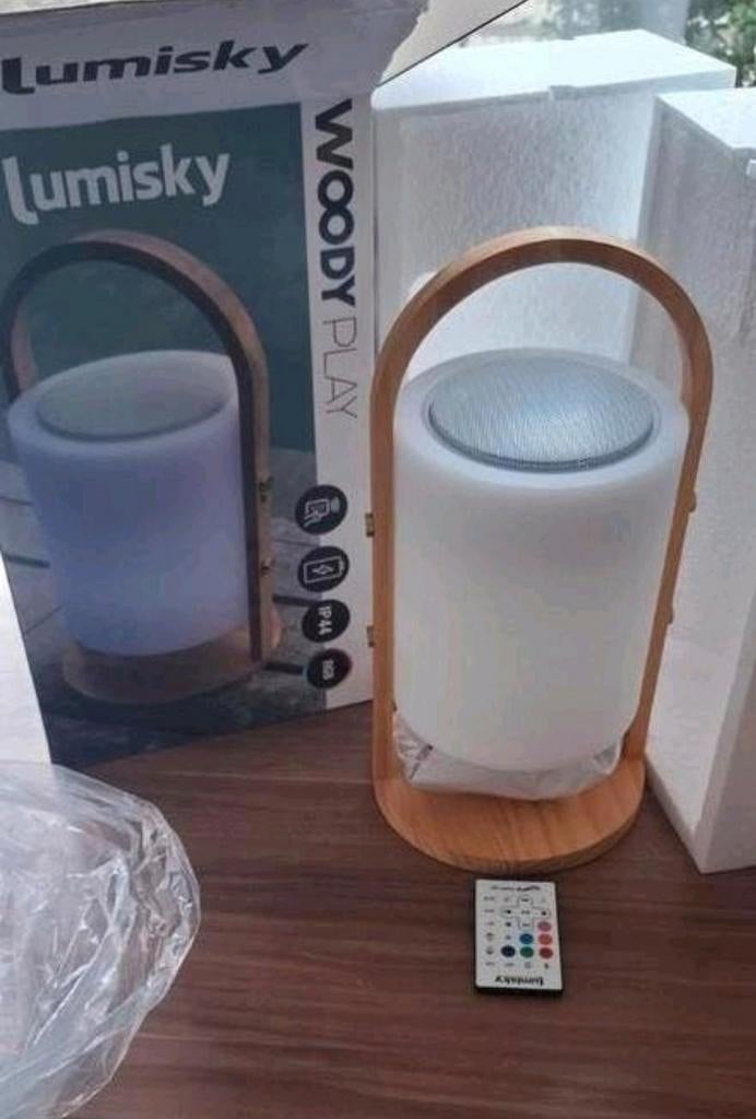 Lumisky Woody Play Bluetooth Speaker Lamp - Nieuw, Ophalen of Verzenden, Nieuw, Modern, Hout, Draadloos
