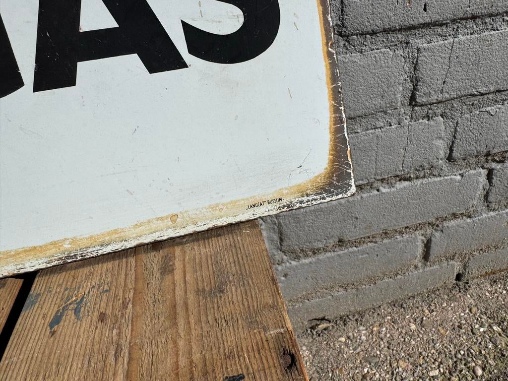 Vintage Shell Propagas reclamebord - Emaille, Ophalen, Reclamebord, Gebruikt, .