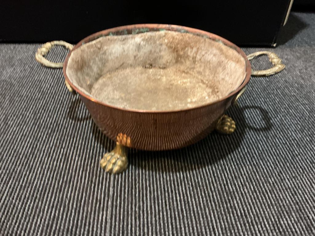 Antiek koperen bloempot, Ophalen of Verzenden