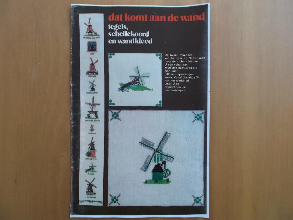 Kruissteek telpatroon: SCHELLEKOORD MET MOLENS, Mies Bloch2, Ophalen of Verzenden, Zo goed als nieuw, Handborduren, Patroon