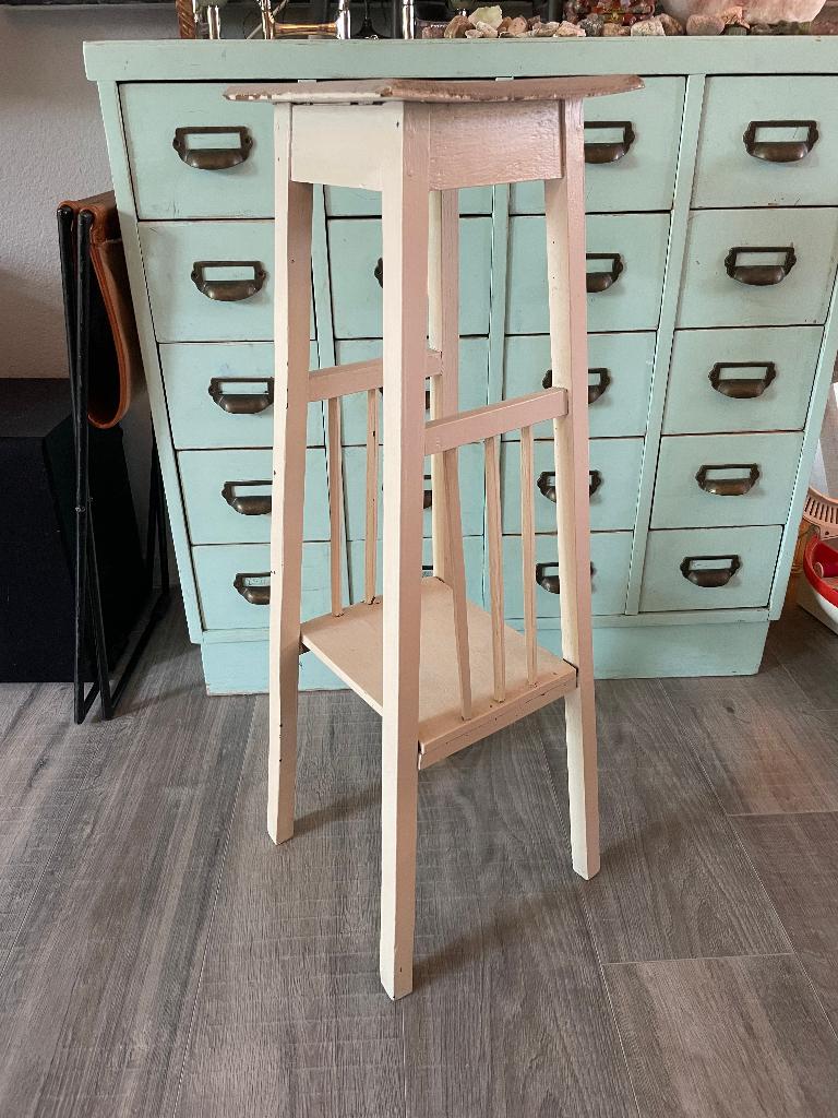 vintage brocante oud plantentafeltje tafeltje bijzettafeltje, Ophalen of Verzenden