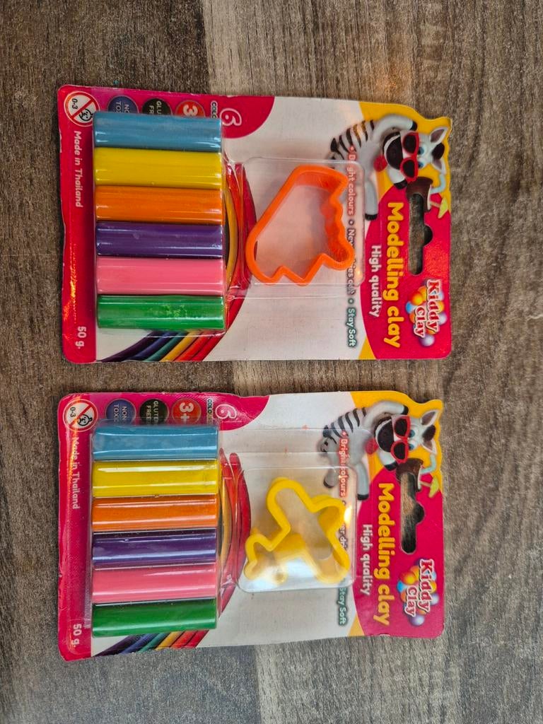 Kiddy Clay boetseerklei met vormpjes - 2 sets, Ophalen of Verzenden, Nieuw, Bouwen