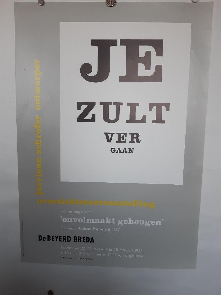 Originele poster Jurriaan Schrofer Je zult Ver Gaan, Verzenden, A1 t/m A3, Reclame, Rechthoekig Staand