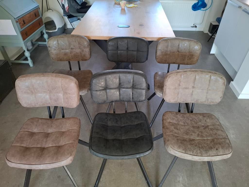 Set van 6 gebruikte kamerstoelen uit rookvrij huis, Huis en Inrichting, Ophalen, Gebruikt, Overige kleuren, Stof