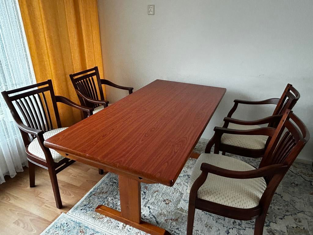 Eettafel met stoelen, Ophalen of Verzenden, 4 tot 6 stoelen