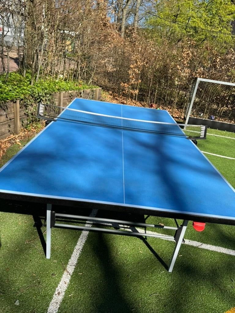 tafeltennis tafel Sponeta S3-73e Outdoor blauw, Sport en Fitness, Tafeltennis, Ophalen, Gebruikt, Tafel Outdoor, Verrijdbaar