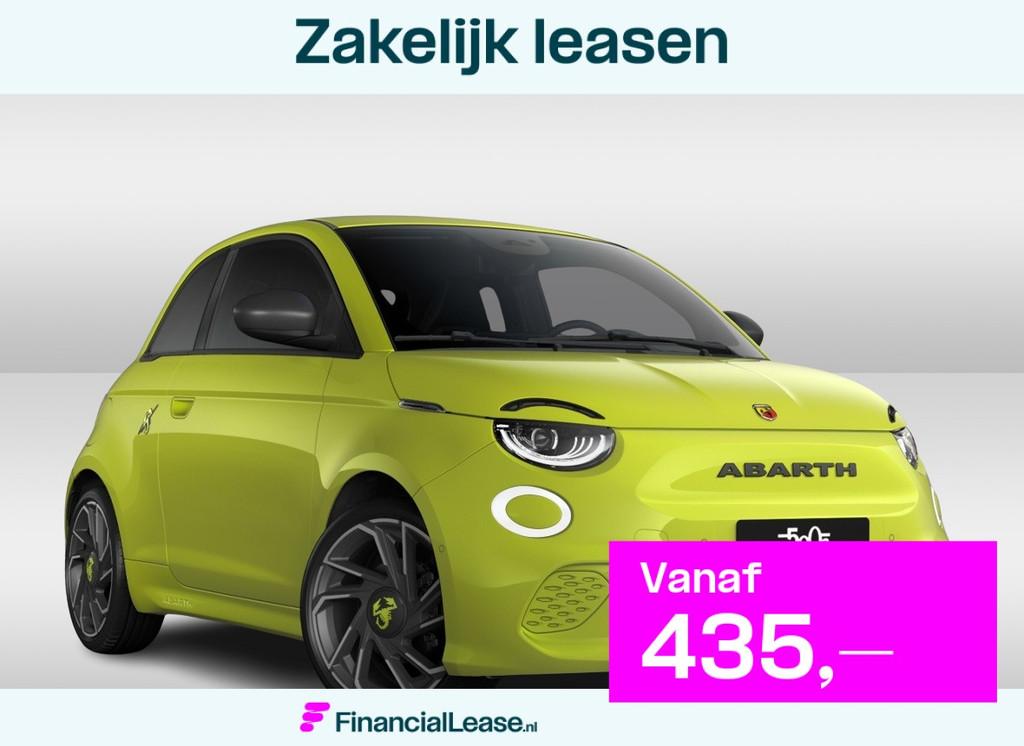 Fiat 500 Abarth Turismo 42 kWh | Leder | Sportstoelen | 18", Zwart, 257 km, 4 stoelen, Origineel Nederlands
