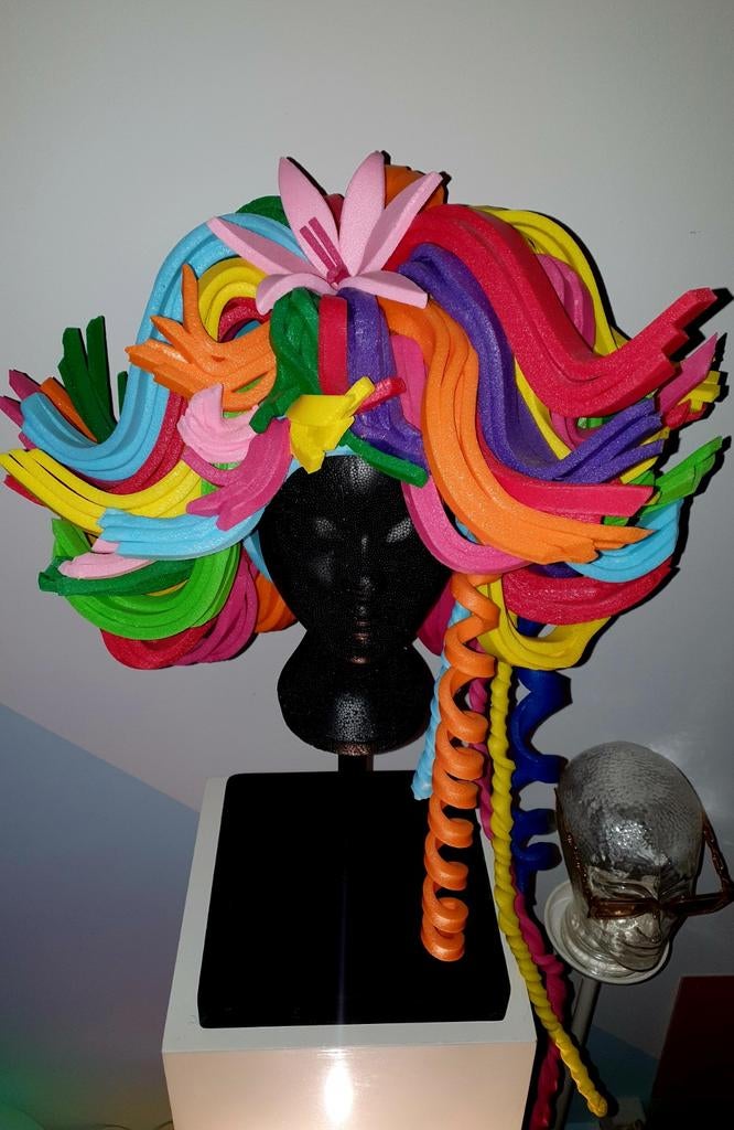 Regenboog foampruik allemaal tejater, Ophalen, Zo goed als nieuw, Hoed of Pruik, Overige