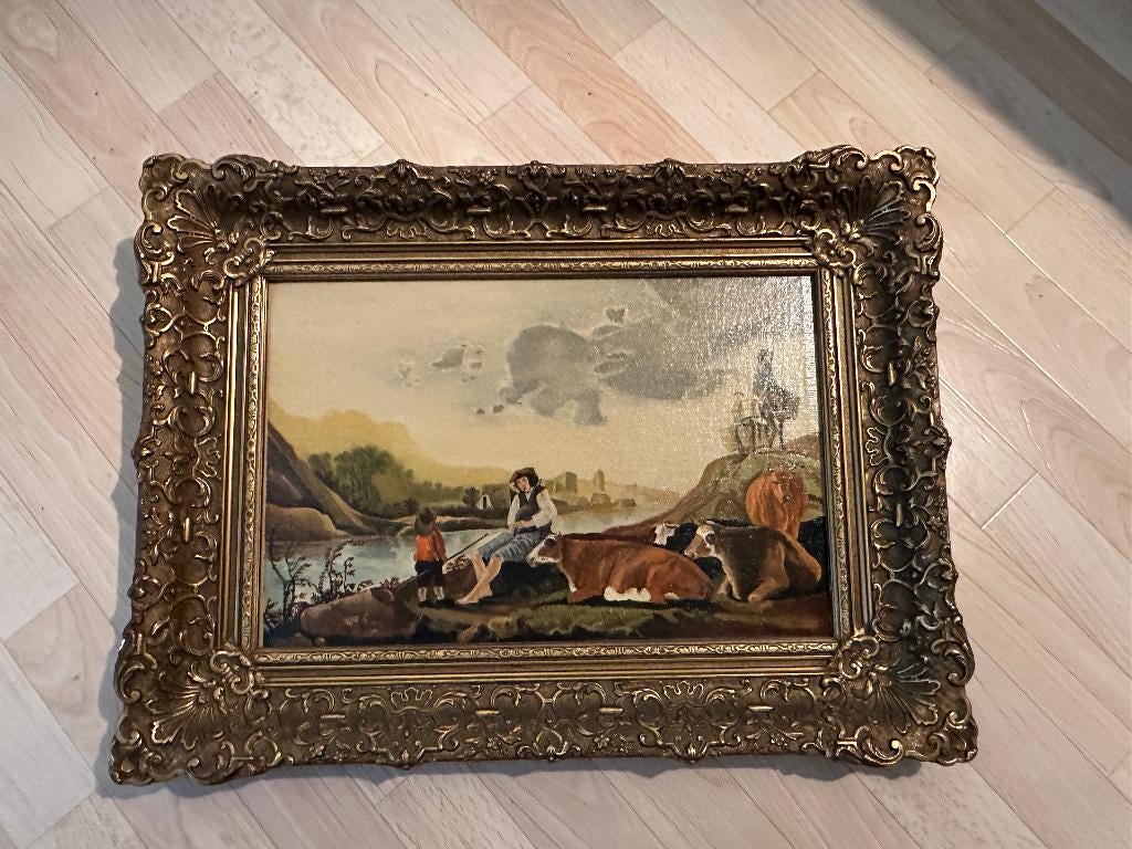 antiek schilderij olieverf, Antiek en Kunst, Kunst | Schilderijen | Klassiek, Ophalen of Verzenden