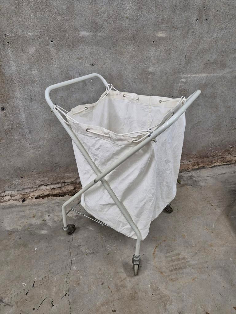 Wasmand wasbare wastrolley wasverzamelaar, Ophalen, Gebruikt, Wit