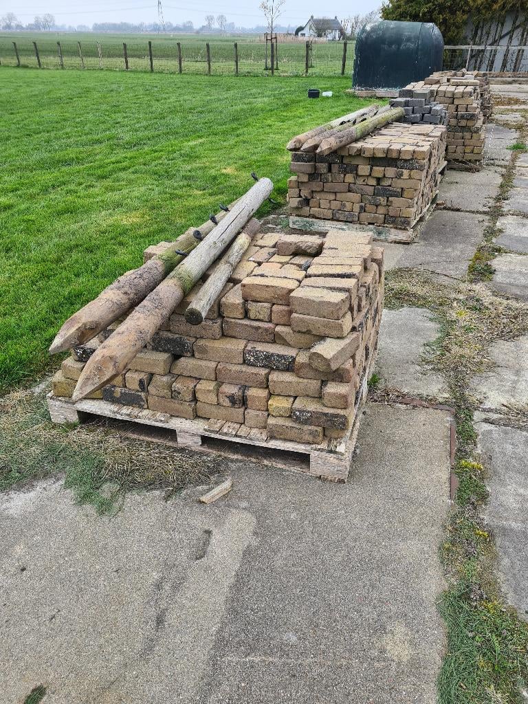 Straatsteen, Ophalen, Gebruikt, Bakstenen