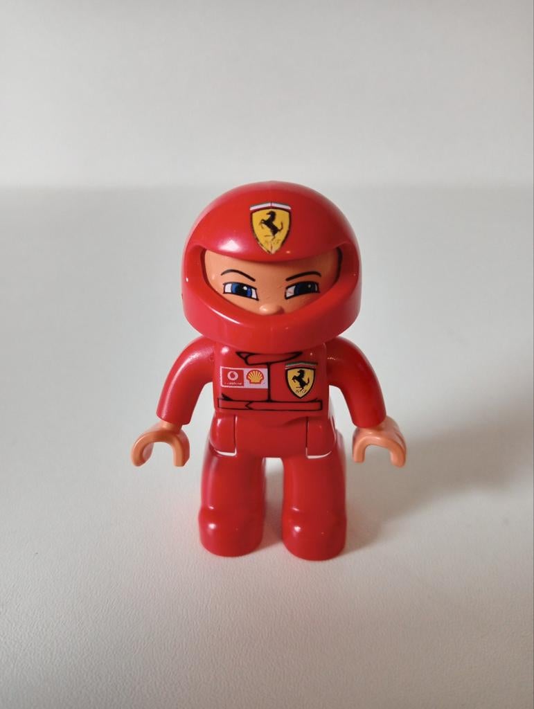 LEGO Duplo Ferrari Coureur Figuur - Rood Racepak, Ophalen of Verzenden, Nieuw