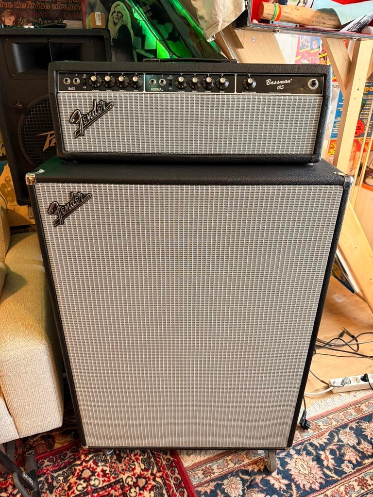 Vintage powerhouse! Fender Bassman 130 + 100 4x12 Pyramid, Ophalen, Zo goed als nieuw, 100 watt of meer