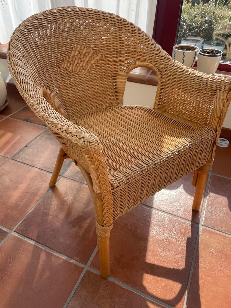 Rotan stoeltje, Huis en Inrichting, Ophalen, Gebruikt, Bruin, Riet of Rotan