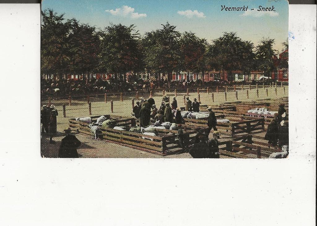 Sneek Veemarkt  J Heerius, Ophalen of Verzenden, Voor 1920, Gelopen, Friesland