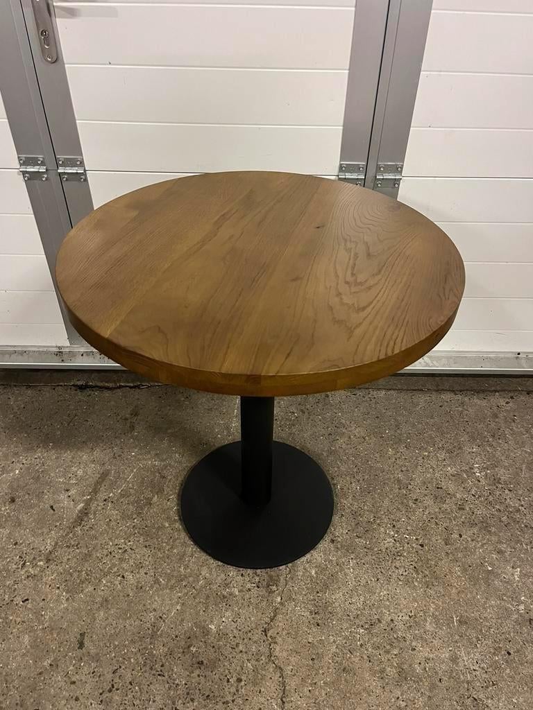 4 stuks ronde eikenhouten horeca bistro restaurant tafels, Ophalen