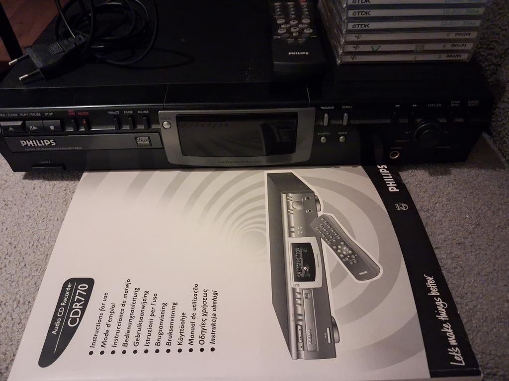 Philips CDR770 Audio CD Recorder met afstandsbediening, Ophalen of Verzenden, Zo goed als nieuw, Philips
