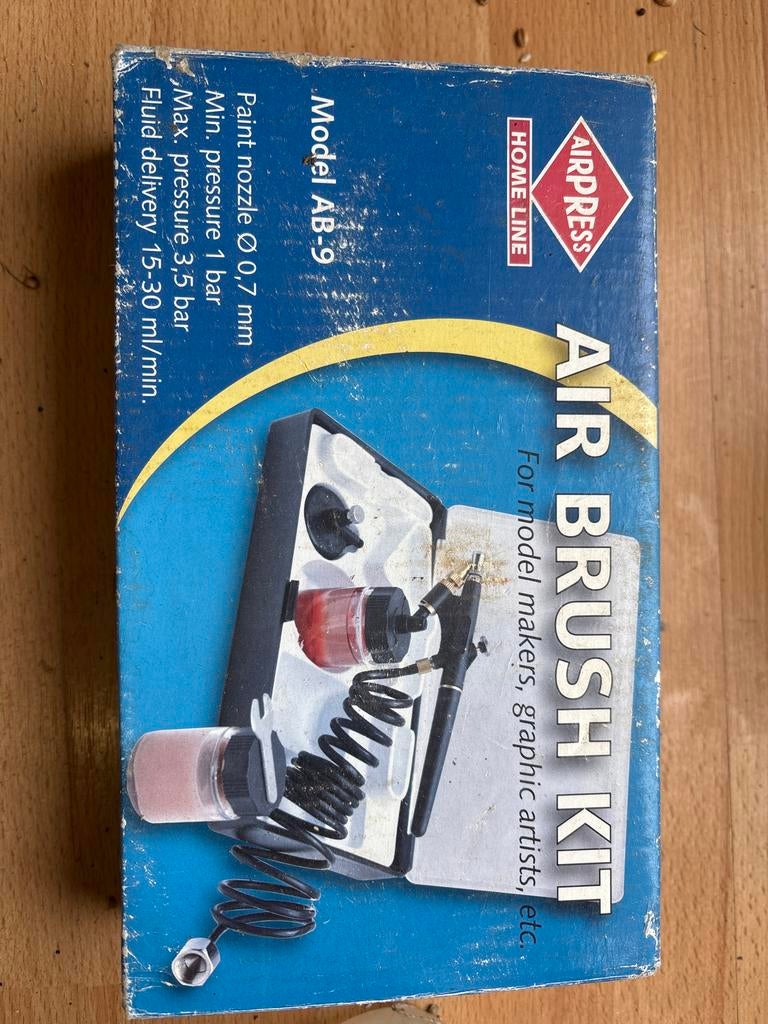 Airbrush Kit Model AB-9 voor modelbouw en kunst, Ophalen of Verzenden, Gebruikt, Airbrush en Toebehoren