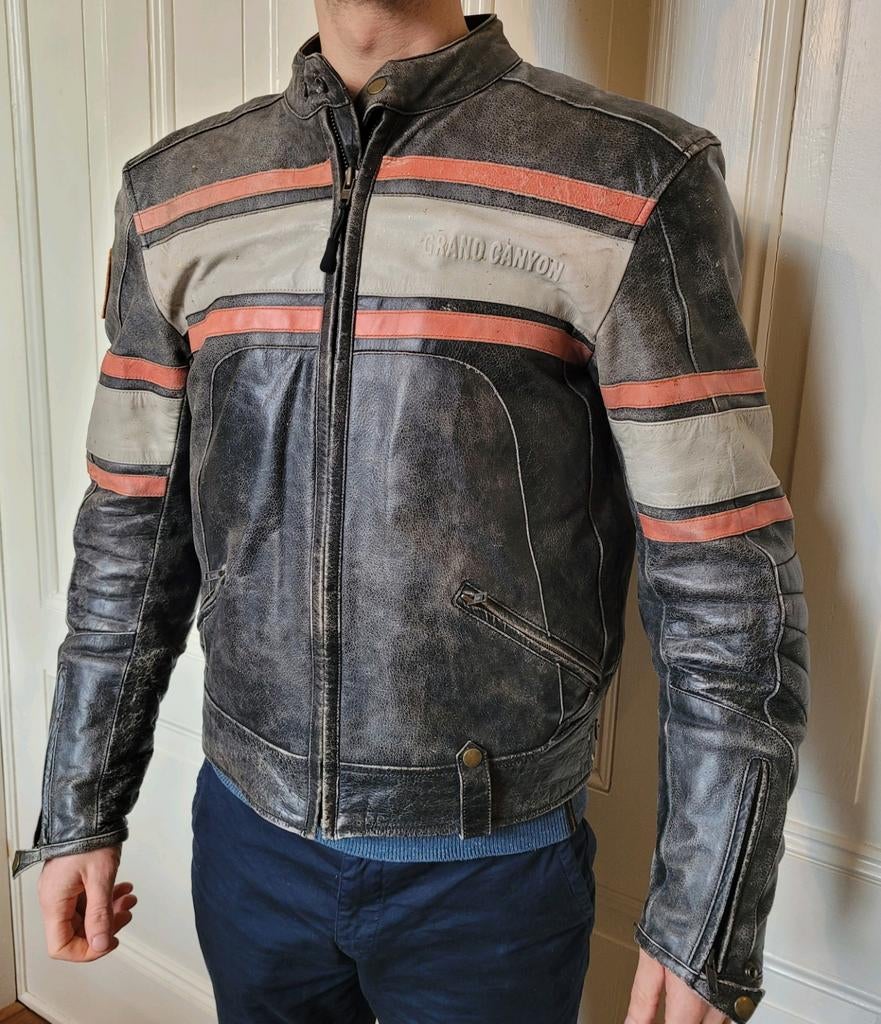 Leren motorjas maat 50 merk Grand Canyon, Motoren, Kleding | Motorkleding, Jas | leer, Dames, Heren, Tweedehands, Ophalen of Verzenden