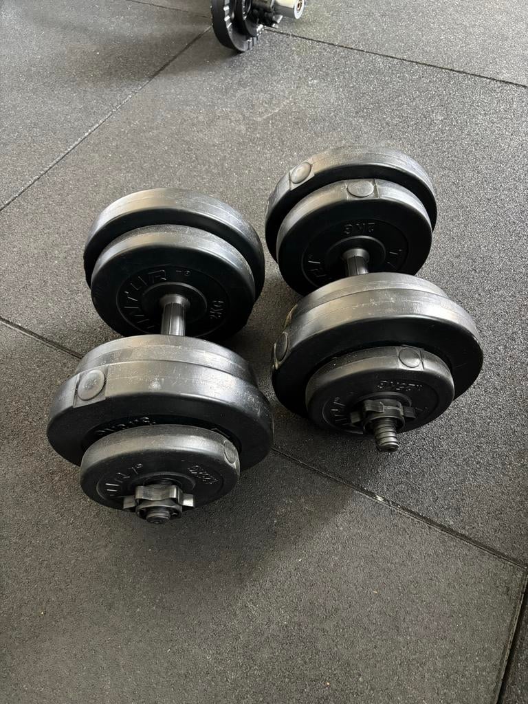 Halter en Dumbbell Set - Compleet voor Krachttraining, Ophalen, Zo goed als nieuw, Benen, Halterset