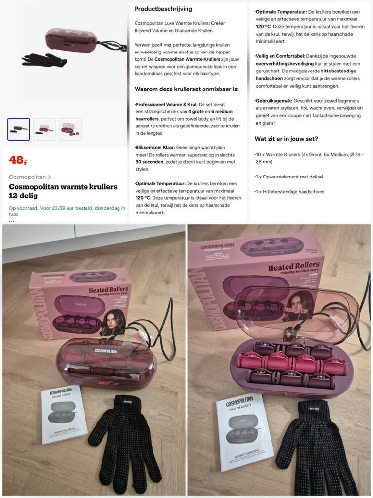 Cosmopolitan Heated Rollers krul set krullers, Ophalen of Verzenden, Nieuw
