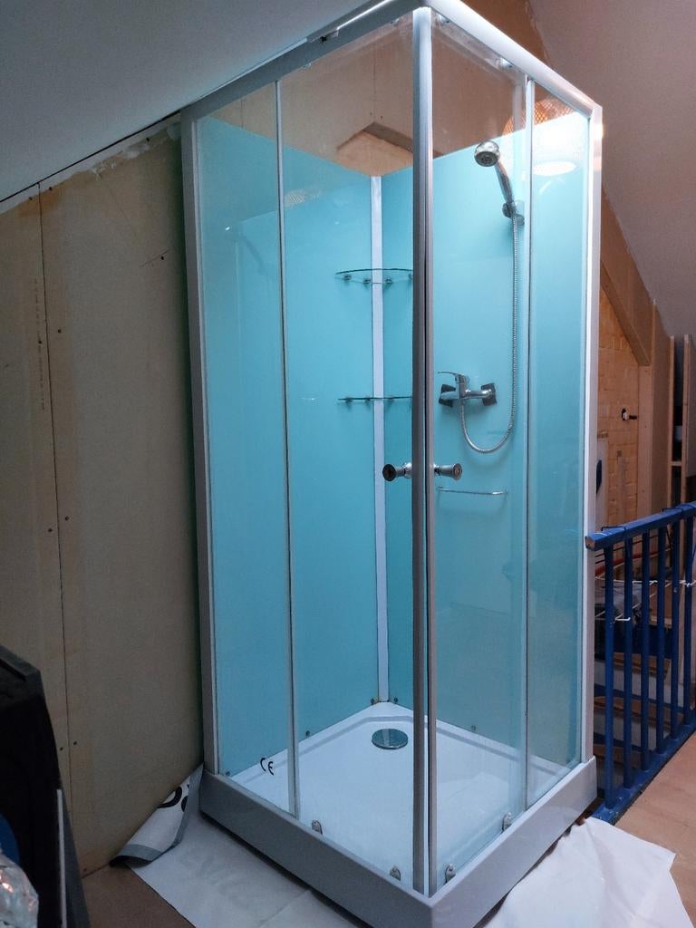 Douchecabine compleet incl kraan, sifon, aansluitset, Doe-het-zelf en Verbouw, Sanitair, Ophalen, Gebruikt, Glas, Douche