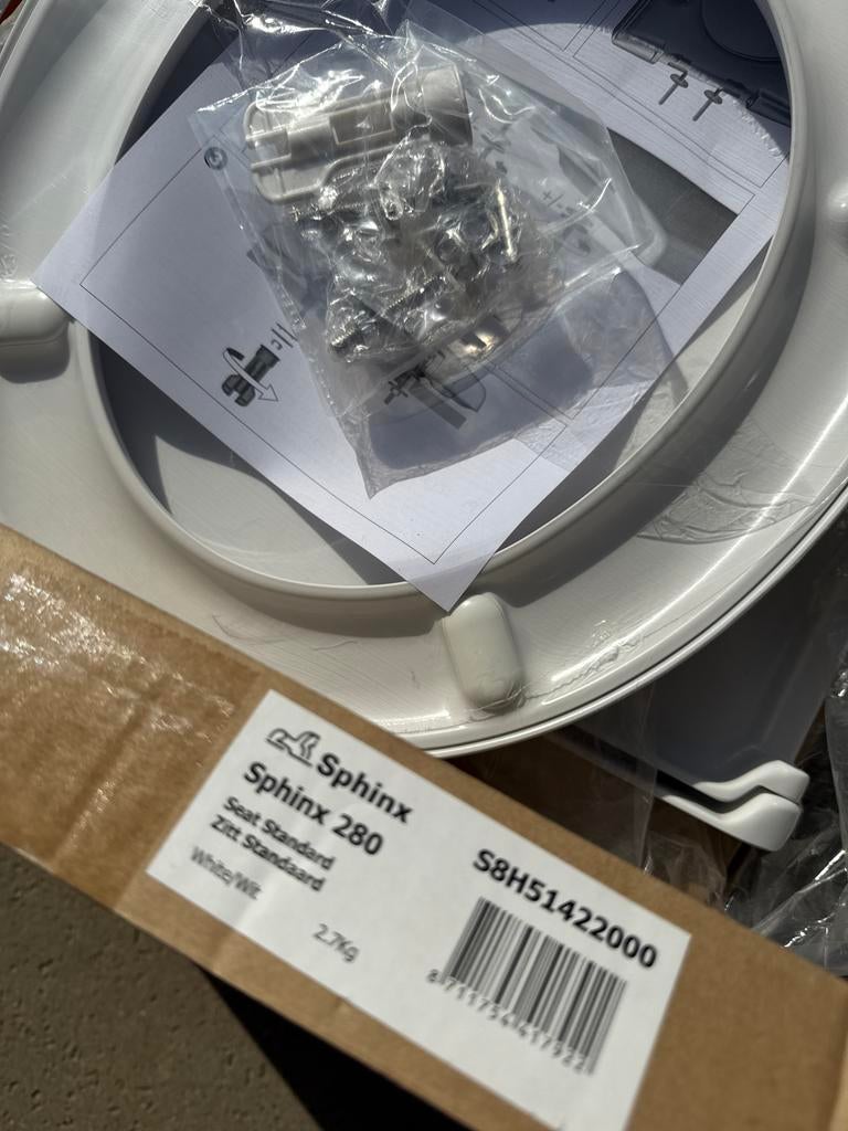 Sphinx 280 toiletzitting wit, Doe-het-zelf en Verbouw, Sanitair, Ophalen, Nieuw, Toilet