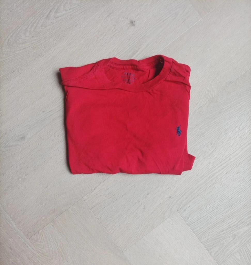 Polo Ralph Lauren Rood T-Shirt – Zwart Logo – L –Goede Staat, Ophalen of Verzenden, Zo goed als nieuw
