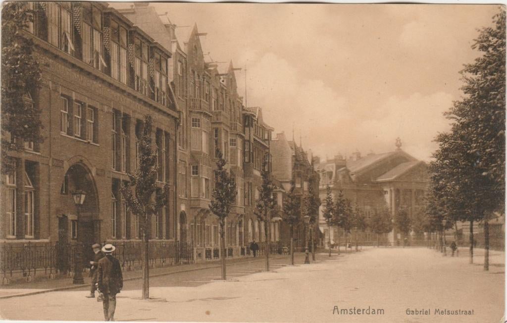 AMSTERDAM, Gabriël Metsustraat, ca. 1910, Ophalen of Verzenden, Voor 1920, Ongelopen, Noord-Holland