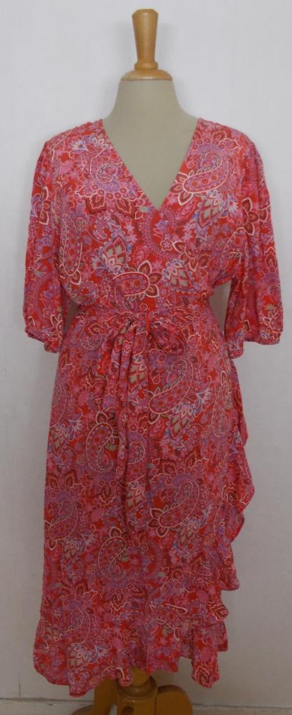 Boho fleurige 100% viscose wikkel jurk van HV Polo! 44, Kleding | Dames, Overige kleuren, Verzenden, Maat 42/44 (L), Zo goed als nieuw