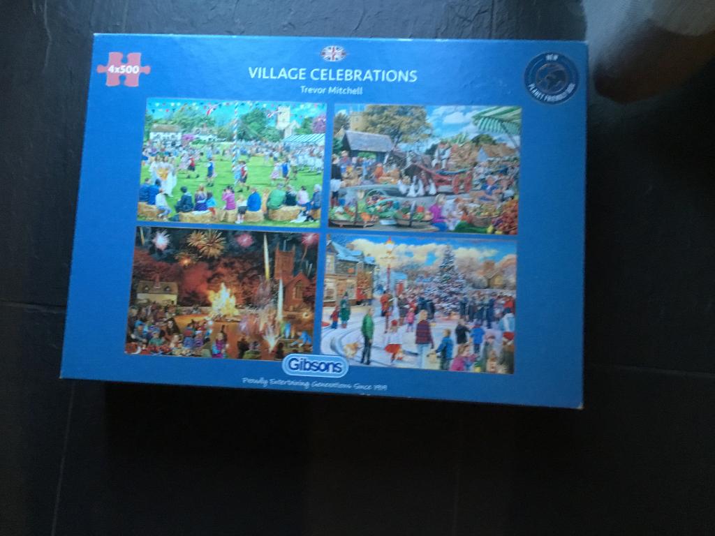Gibson puzzel 4x 500 stukjes, Ophalen, 500 t/m 1500 stukjes, Zo goed als nieuw