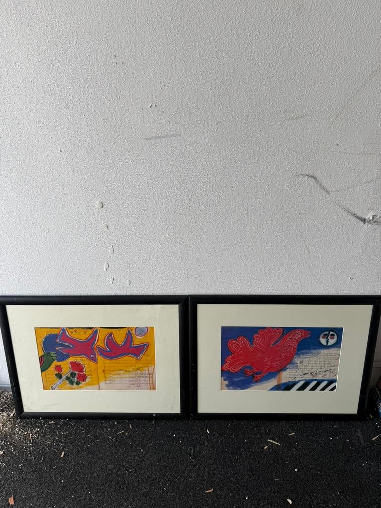 2 x posters ingelijst van Corneille, Ophalen of Verzenden