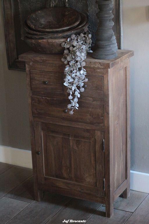 Halkastje smal massief teak sober, Huis en Inrichting, Woonaccessoires | Overige, Ophalen, Www.jufbrocante.nl, Www.jufbrocante.nl