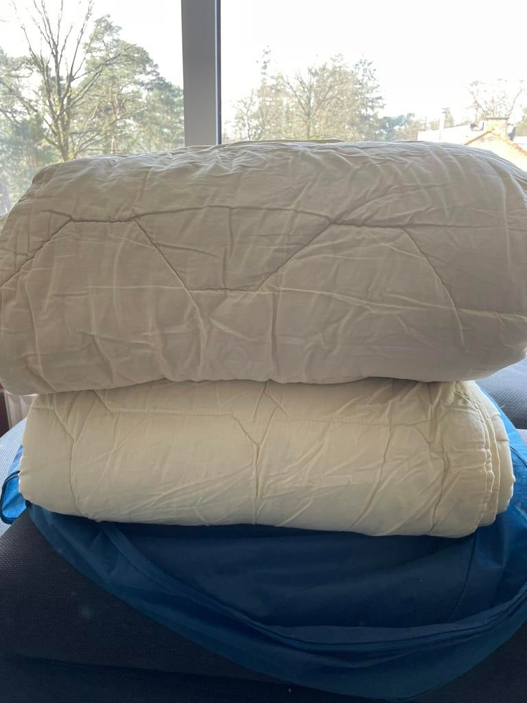 lits jemeaux 4 seizoenen wollen dekbed, Ophalen, Gebruikt, Wit, Tweepersoons