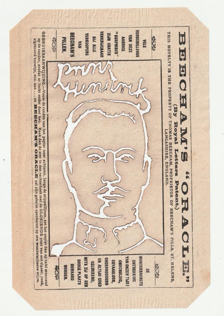 Beecham's Oracle Prins Hendrik Zeldzaam brandprentje, Gebruikt, Verzenden, Kaart, Foto of Prent, X