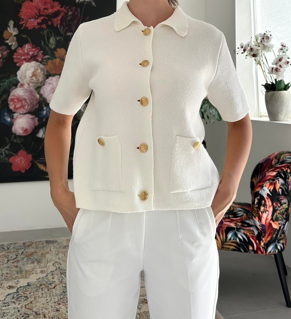 Mooi wit vestje met gouden knopen Zara maat S, Ophalen of Verzenden, Nieuw, Maat 36 (S), Wit