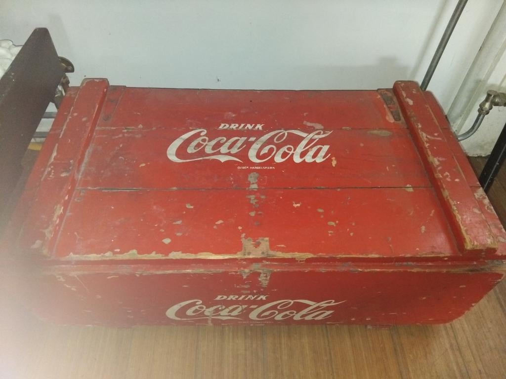 Oude Coca Cola koelbox van hout., Ophalen, Huis en Inrichting