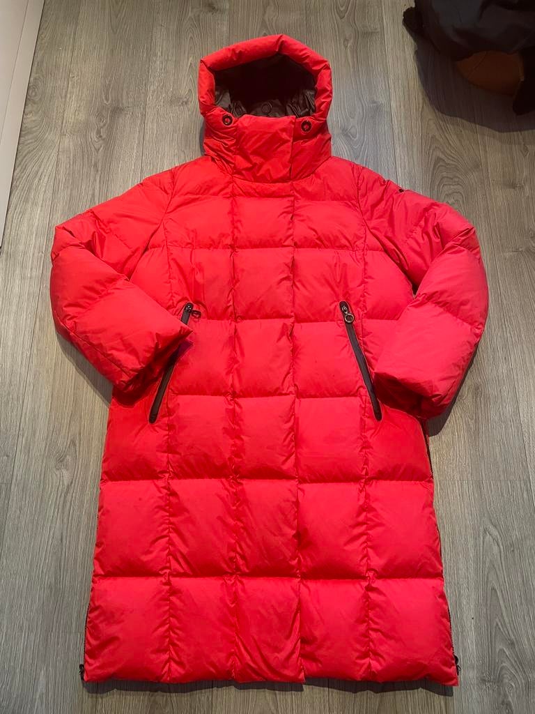 GOLDBERGH dames rode lange parka dons ski winterjas mt 42, Ophalen of Verzenden, Zo goed als nieuw, Maat 42/44 (L), Rood