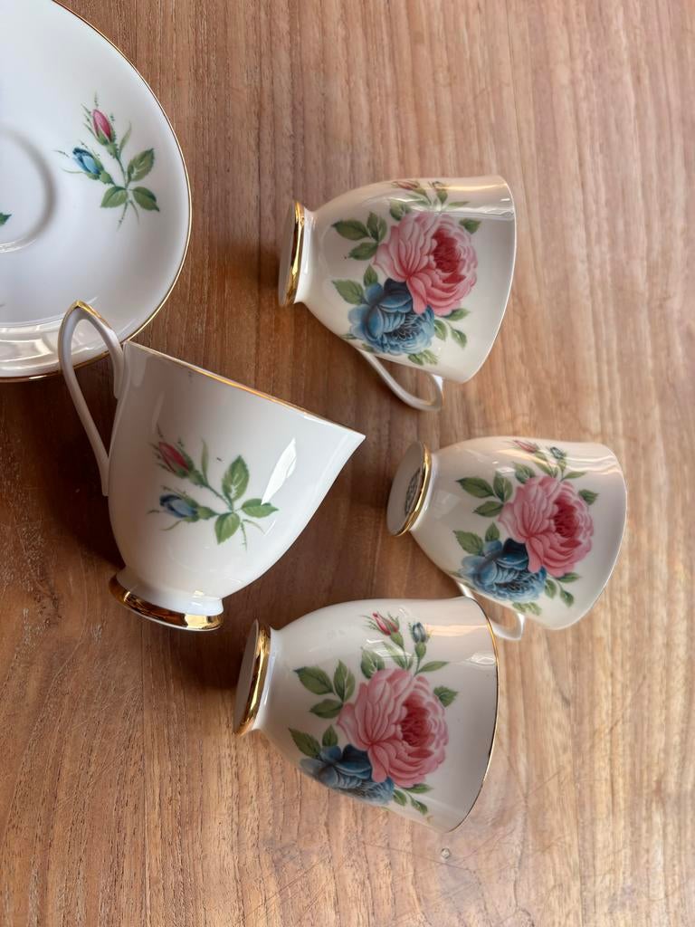 4x Porseleinen Kop en Schotel - Imperial England, Antiek en Kunst, Antiek | Porselein, Ophalen of Verzenden