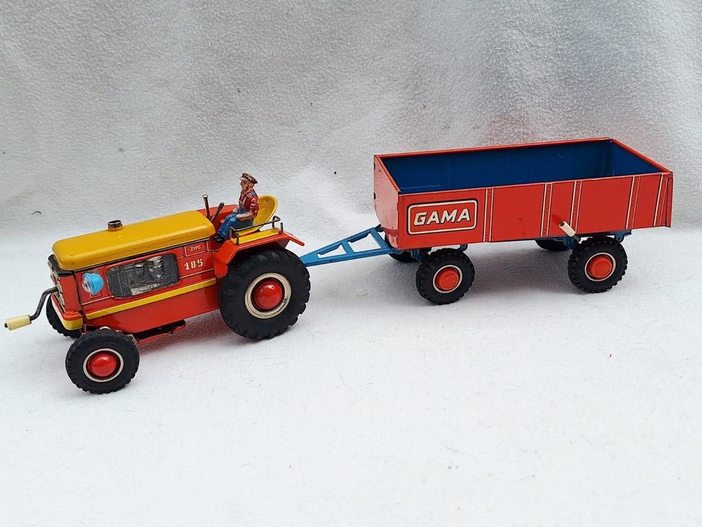 Gama blikken tractor met aanhanger, Ophalen of Verzenden