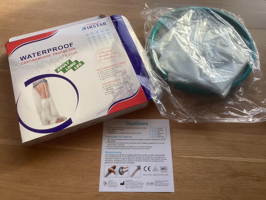 Waterdichte beenhoes om verband of gips te beschermen, Ophalen of Verzenden, Gebruikt